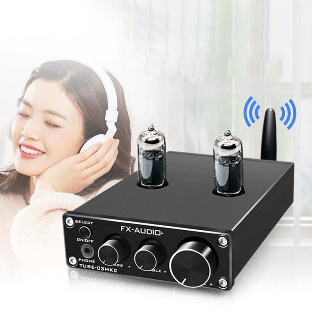 BỘ TIỀN KHUẾCH ĐẠI ÂM LY ĐÈN BÓNG 6J1, 6K4 PREAMPLIFIER, CHỈNH BASS-TREBLE BLUETOOTH 5.0 FX-AUDIO TUBE-03 MKII