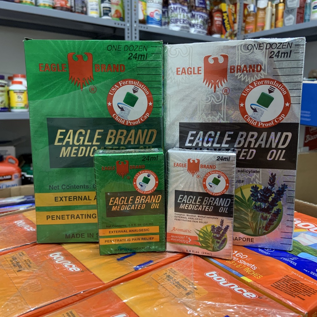 Dầu gió Mỹ 2 nắp Eagle Brand xanh và trắng date 2026 - EDS Hàng Mỹ