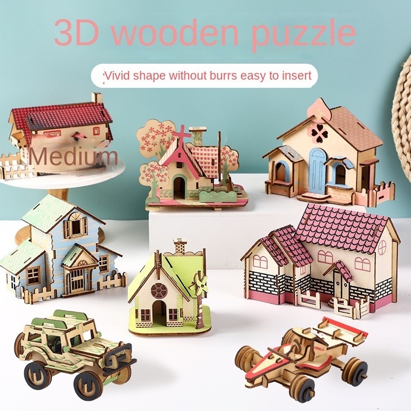 Đồ Chơi Lắp Ghép Mô Hình Máy Bay 3D Bằng Gỗ GYLMY80