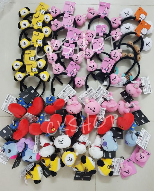 Móc khóa gấu bông BT21, bag charm, face keyring có sẵn