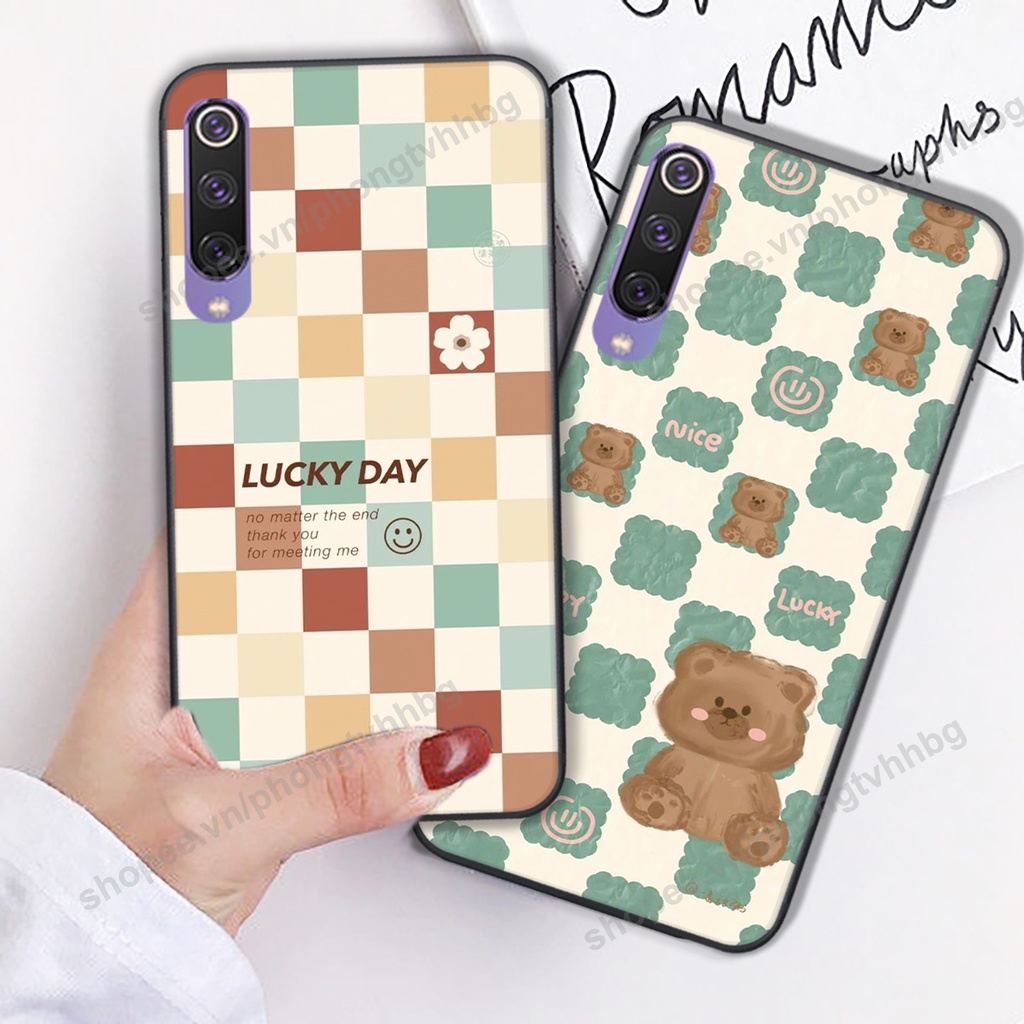 Ốp lưng Xiaomi Mi 9 / MI 9 SE in mẫu gấu bo viền , smile mặt cười cực cute đẹp