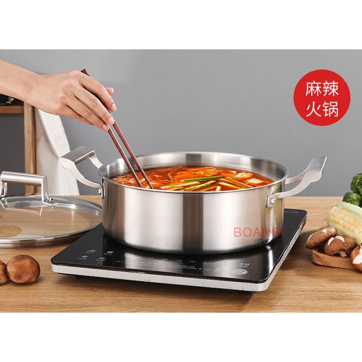 Nồi lẩu 3 lớp inox 304 (18/10) nội địa Trung Quốc siêu chất dùng nồi kho cá quá ngon