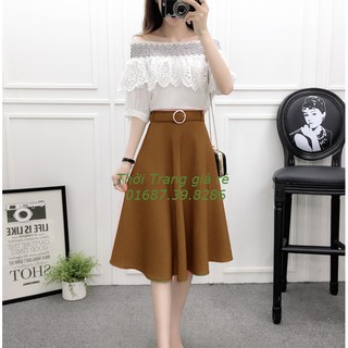CHÂN VÁY XÒE KÈM BELT HOTTREND