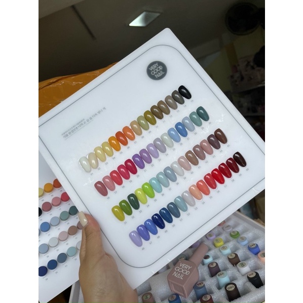 Set sơn gel Very good nail 60 chai Hàn Quốc cao cấp tặng 2 bảng màu + 1 cặp base top