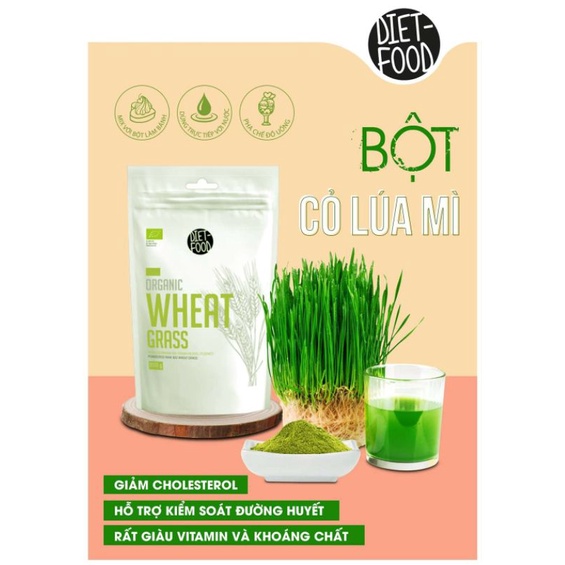 Bột cỏ lúa mì hữu cơ Diet-Food 200g