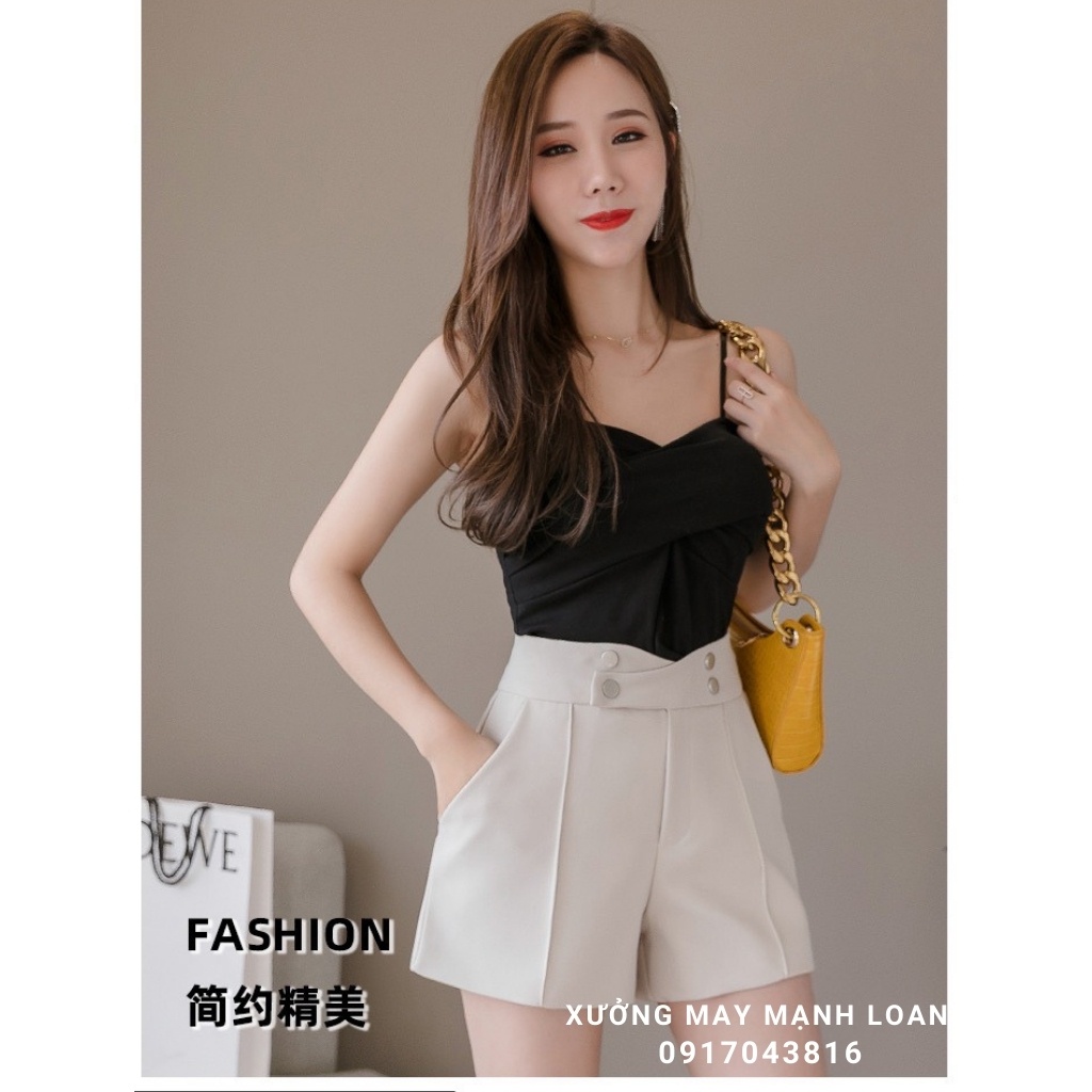 Quần Short Đùi Nữ Cạp Cao 4 Cúc N094