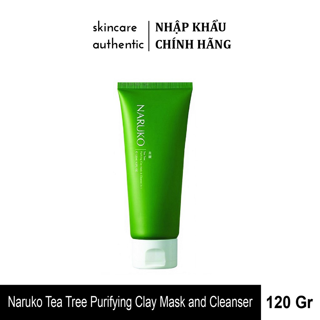 [AUTHENTIC 100%] Sữa rửa mặt dạng bùn Naruko trà tràm Tea Tree Purifying Clay Mask and Cleanser in 1 120 gr