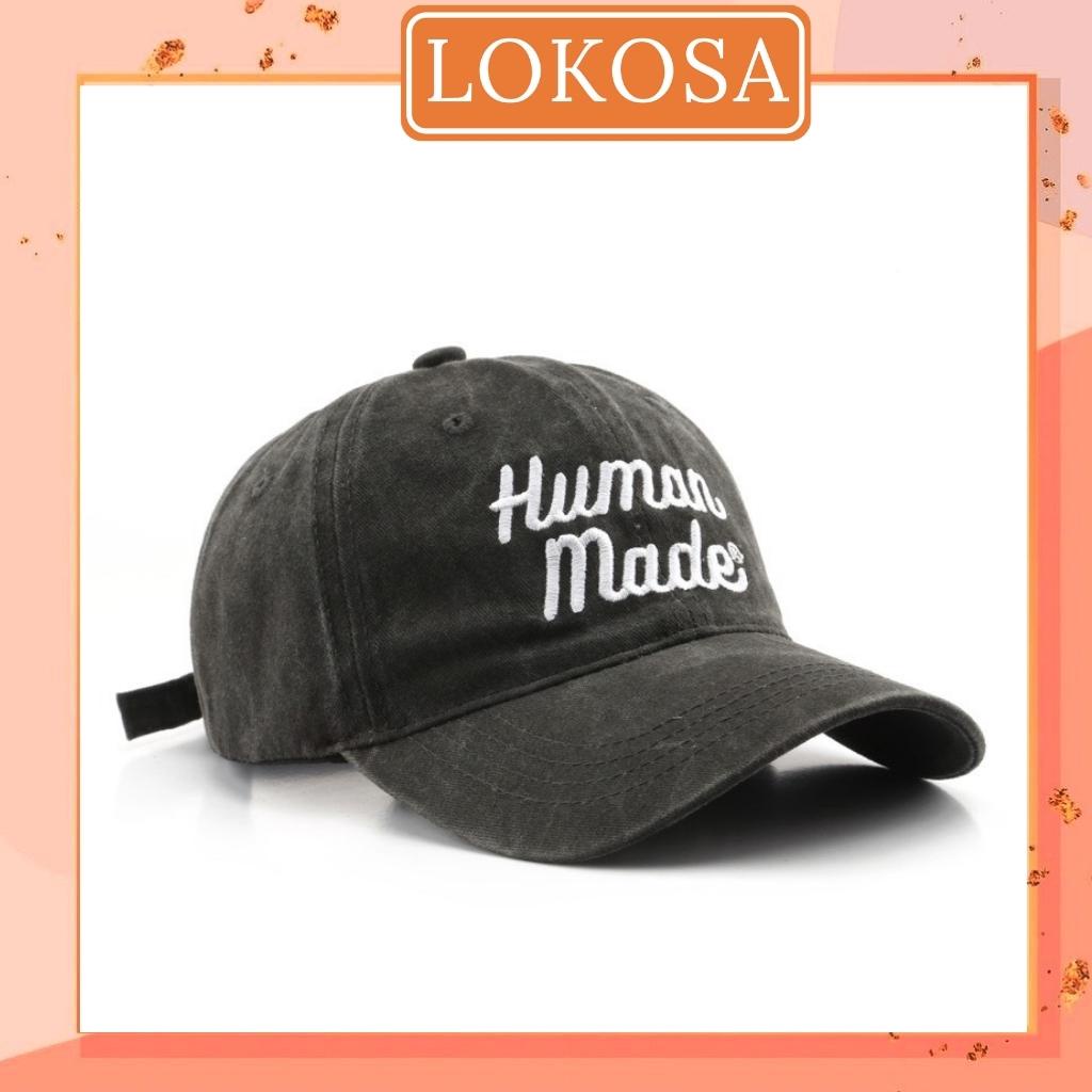 Mũ Lưỡi Trai Nữ LOKOSA Nón Kết Human Made Unisex Thời Trang Hàn Quốc Nhiều Màu cao cấp form unisex NO005