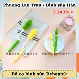 Cọ Bebepick cọ bình sữa mút xốp/silicone nội địa Hàn Quốc
