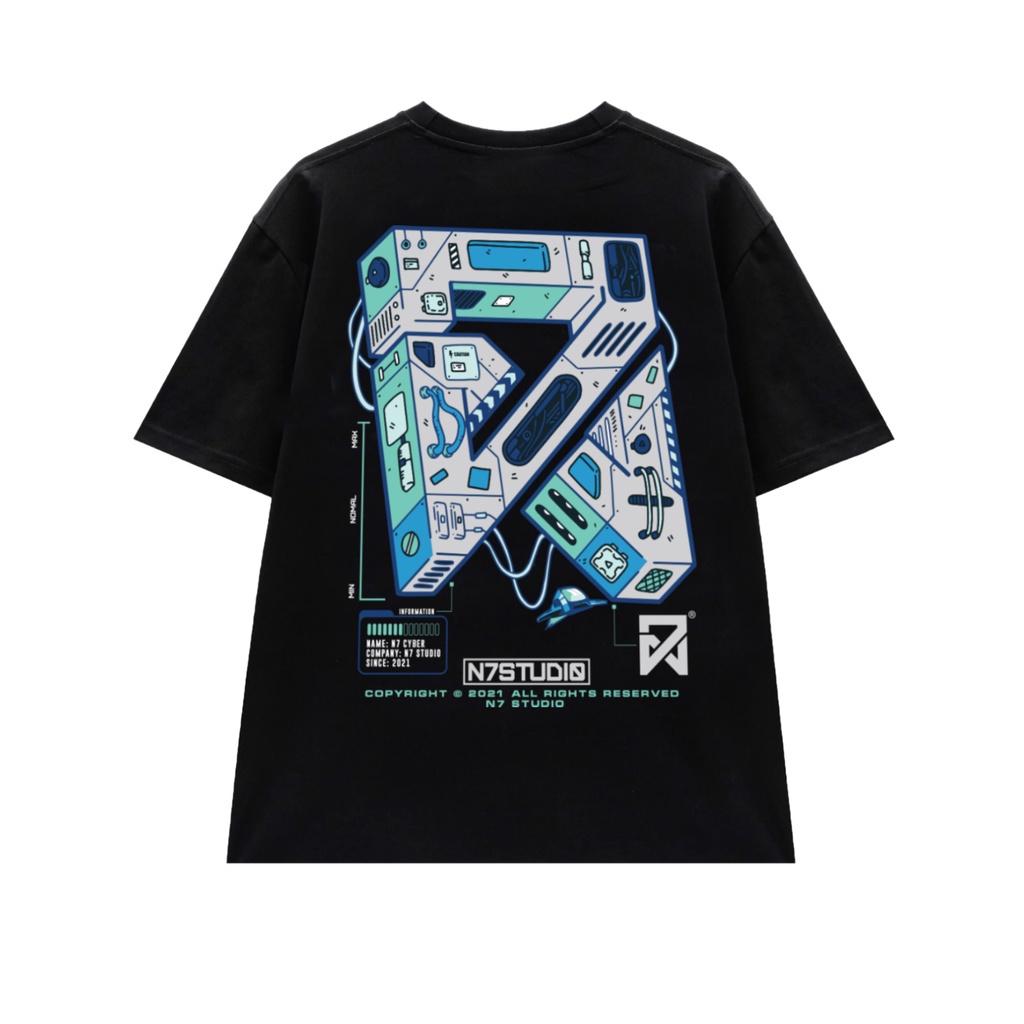 Áo thun unisex N7 Cyber phông tay lỡ nam nữ form rộng Local Brand