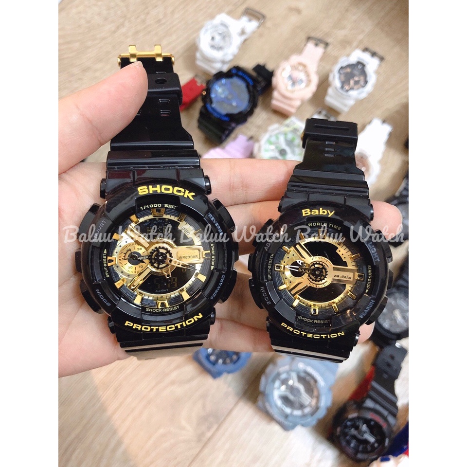 Đồng hồ nam nữ thể thao SHOCKBABY GA110 đen vàng kun shop