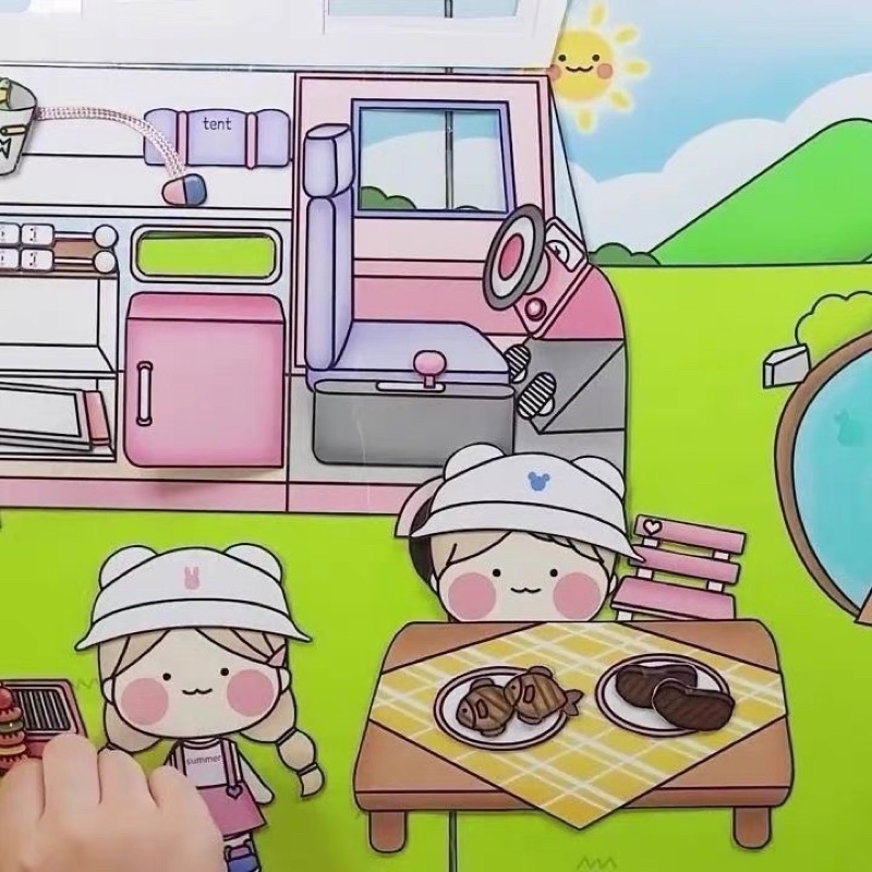 Chuyến dã ngoại vui vẻ (búp bê giấy)