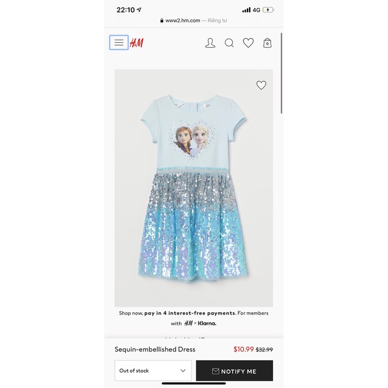 váy Elsa sequin lấp lánh