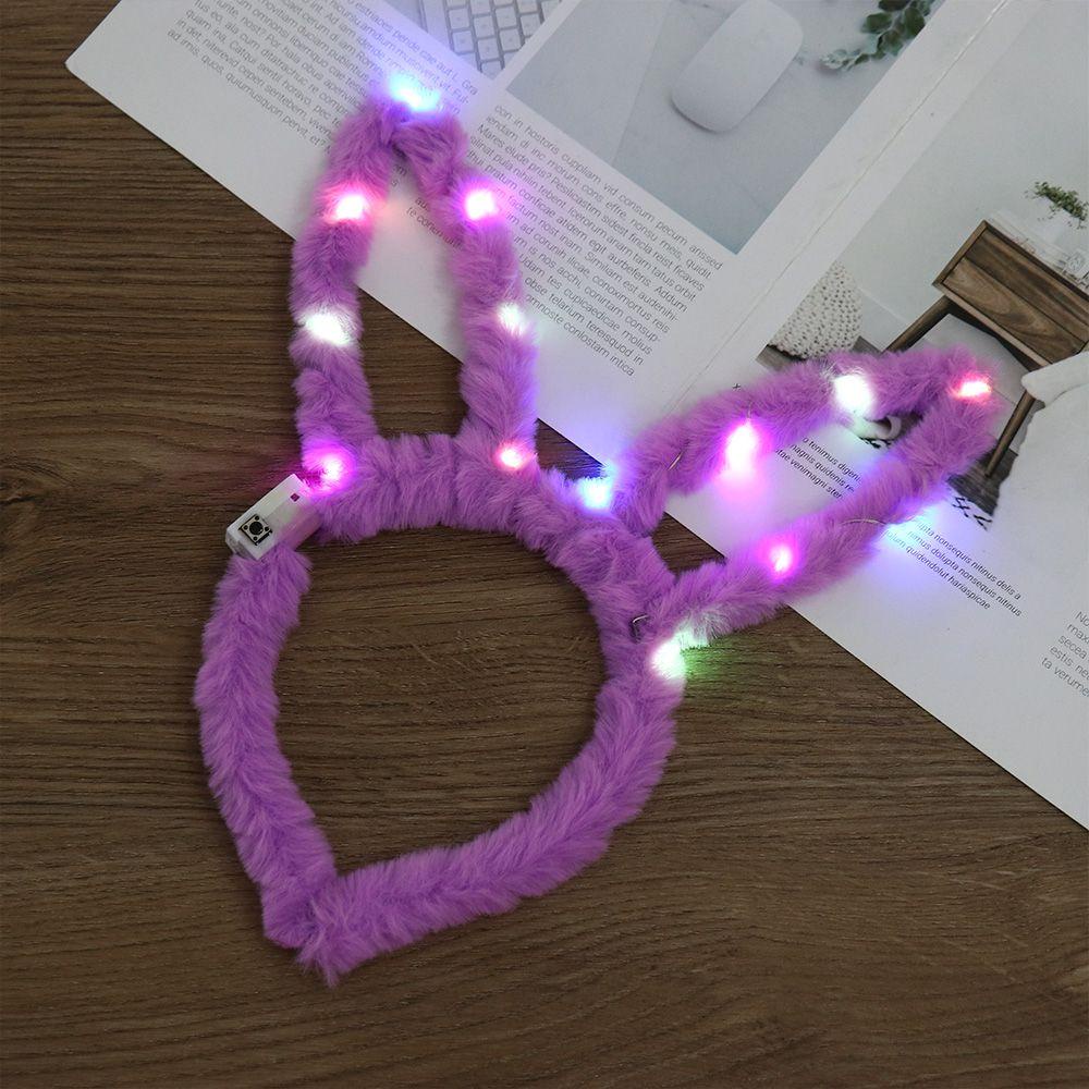 PINEVN Băng Đô Cài Tóc Hình Thỏ Có 14 Đèn LED Phát Sáng Độc Đáo