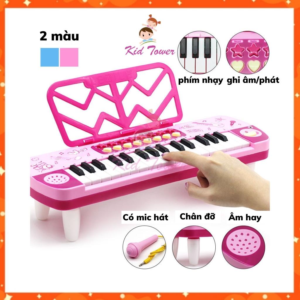 Đàn piano cho bé kèm mic đồ chơi có nhạc (tặng kèm 3 pin AA) (Kid Tower: 73)