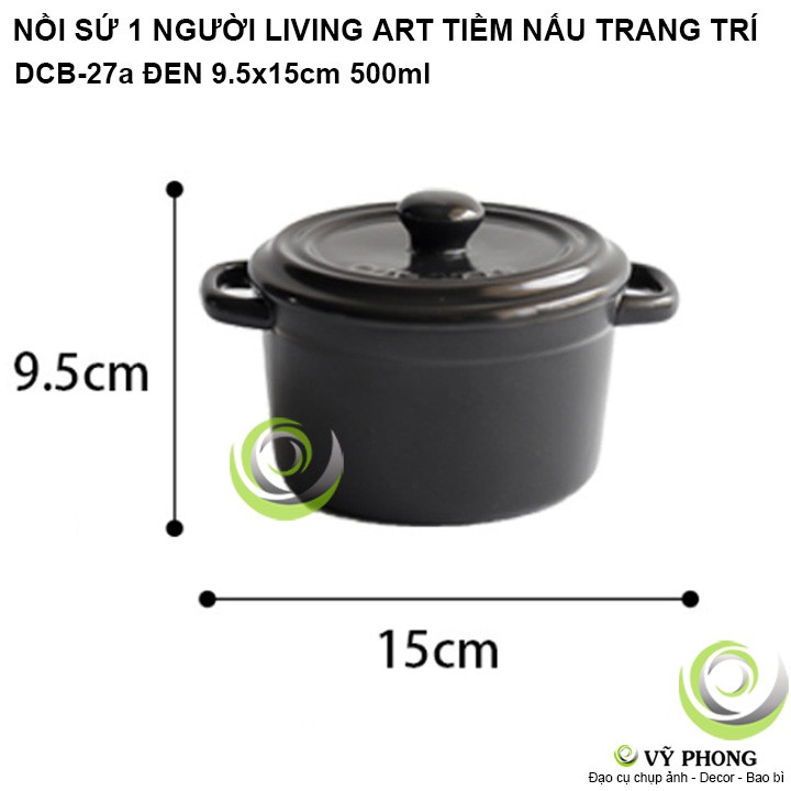 NỒI SỨ THỐ SỨ NHỎ 1 NGƯỜI LIVING ART NORDIC STYLE TIỀM NẤU TRANG TRÍ BẾP ĐẠO CỤ CHỤP ẢNH SẢN PHẨM INS DCB-27