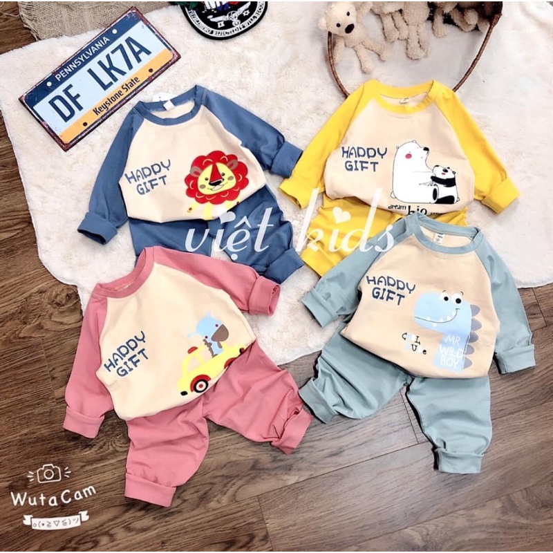 combo 4 bộ quần áo cho bé chất thun lạnh