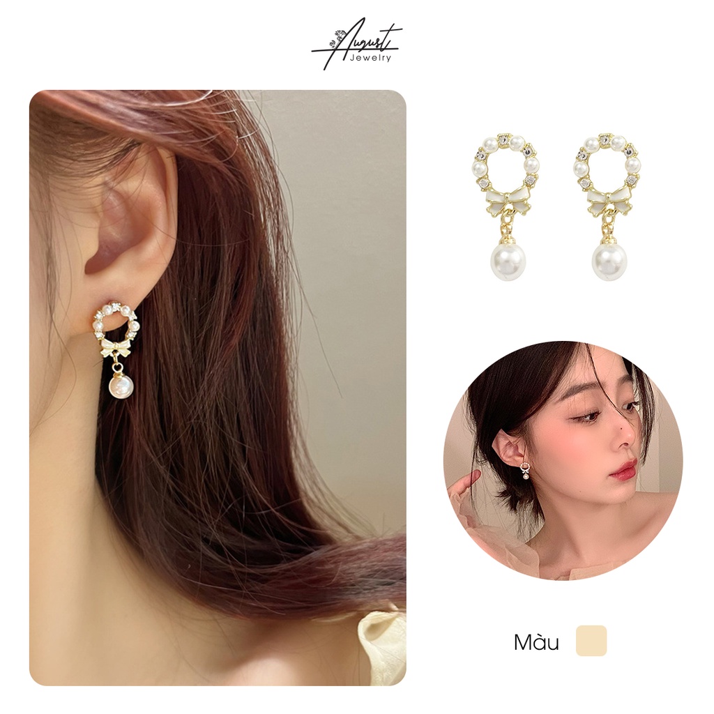 [Augustcloth | AugustJewelry] Bông tai/ Hoa tai vòng quế có đính hạt