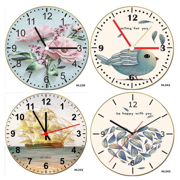 Đồng hồ treo tường tráng gương trang trí phòng khách phòng làm việc... tặng kèm móc treo 3 chân - Bảo hành 12 tháng