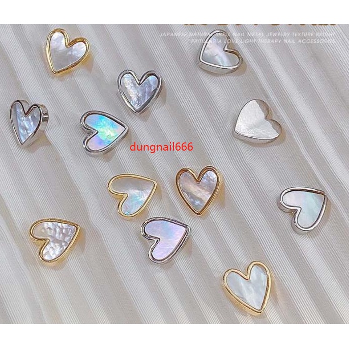 charm tim trang trí nail