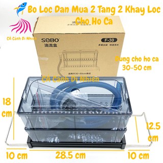 Bộ lọc dàn mưa 2 tầng 2 khay lọc SOBO F-30 bằng Mica cho hồ cá 30 - 50 cm
