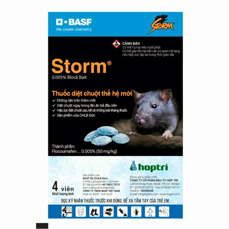 Thuốc diệt chuột Storm chống đông máu gói 4 viên