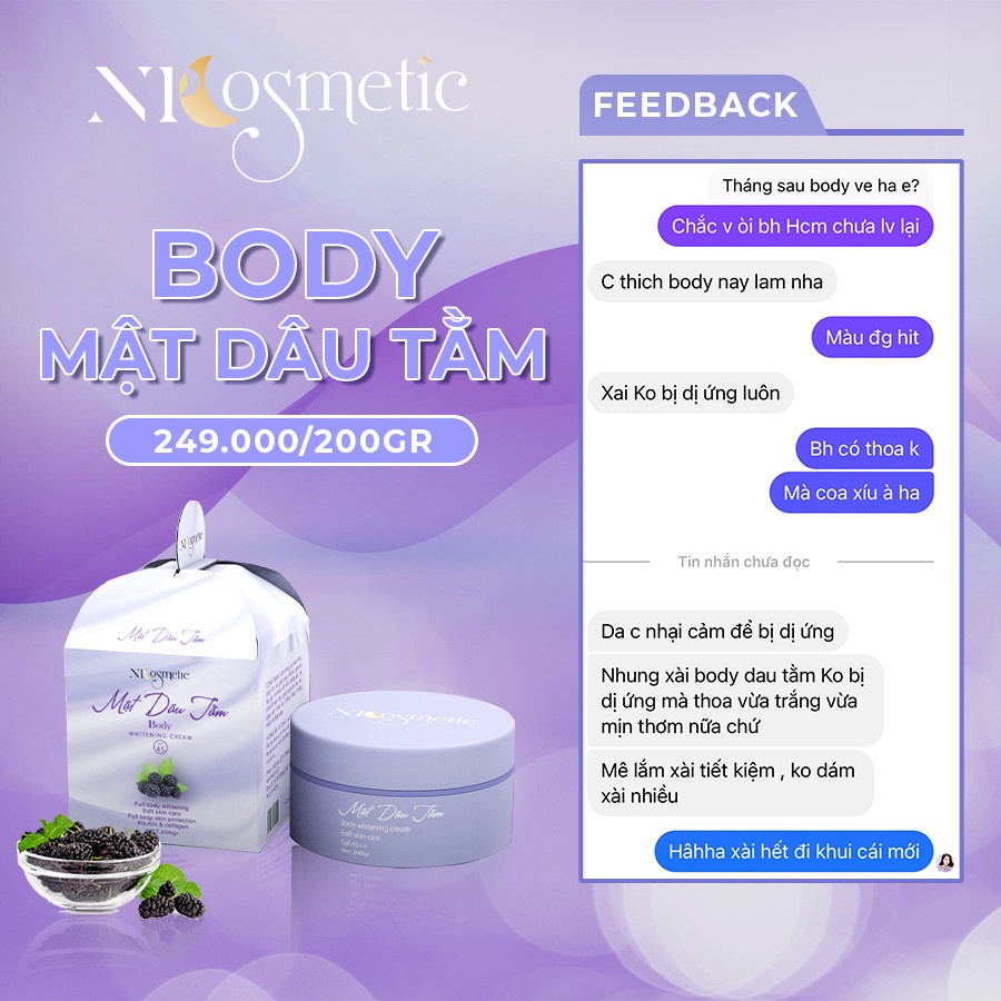 BODY MẬT DÂU TẰM | BODY CREAM - TRẮNG DA, CHỐNG NẮNG, DƯỠNG THỂ