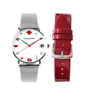 Đồng hồ Mangosteen Jangmi MS520 Hàn Quốc chính hãng dây thép tặng kèm dây da