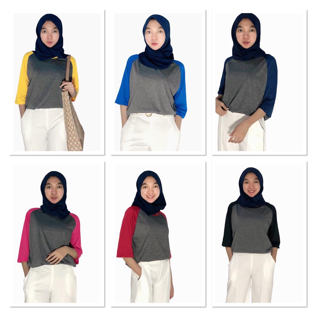 Áo Raglan 3/4 Tay | Già Ash | Set Áo Thun Ngắn Tay + Quần Dài Phối Sọc Ngang Thời Trang