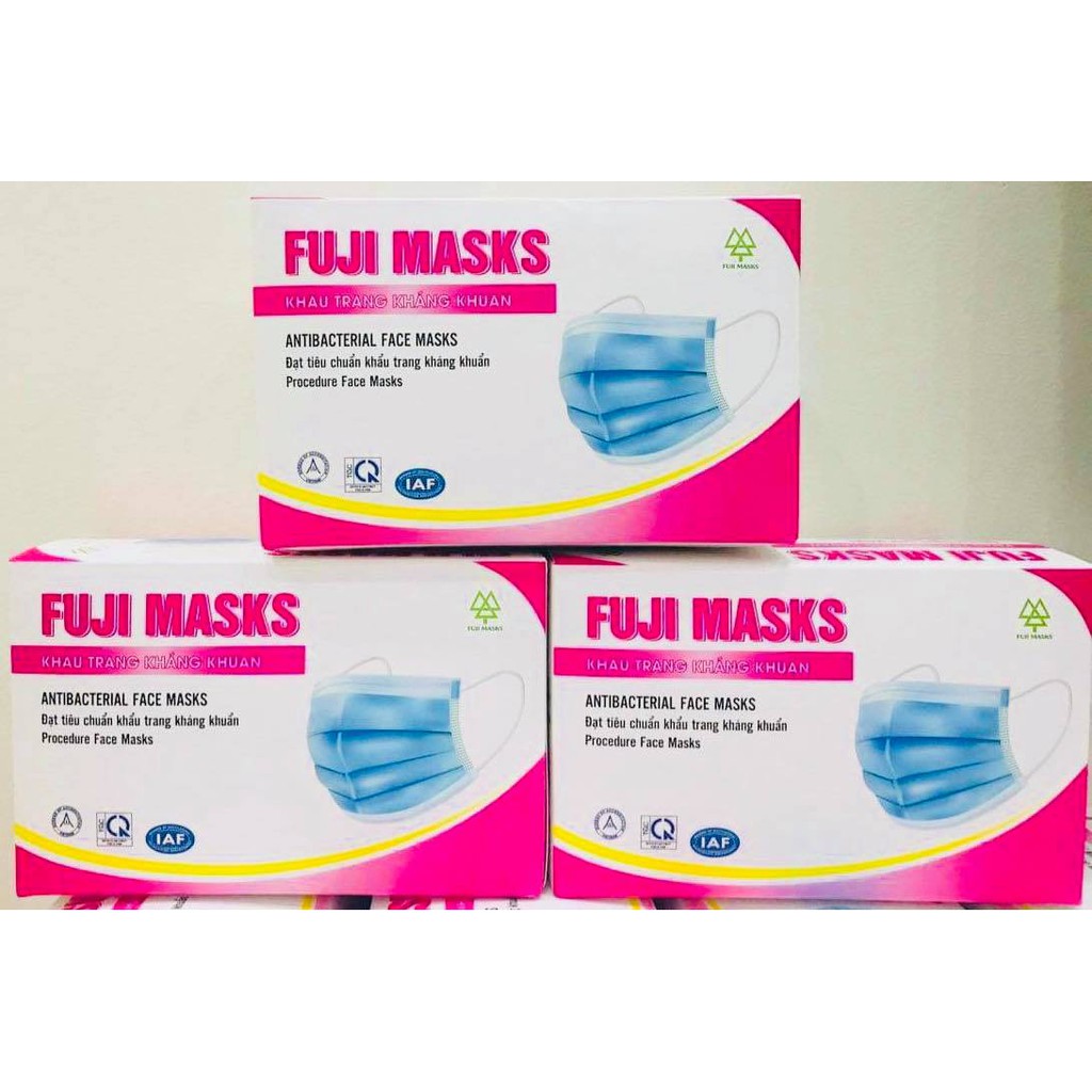 Khẩu trang 4 lớp cao cấp Fuji Masks Kháng Khuẩn đầy đủ ISO,FDA xuất khẩu ( Hộp 50 chiếc )