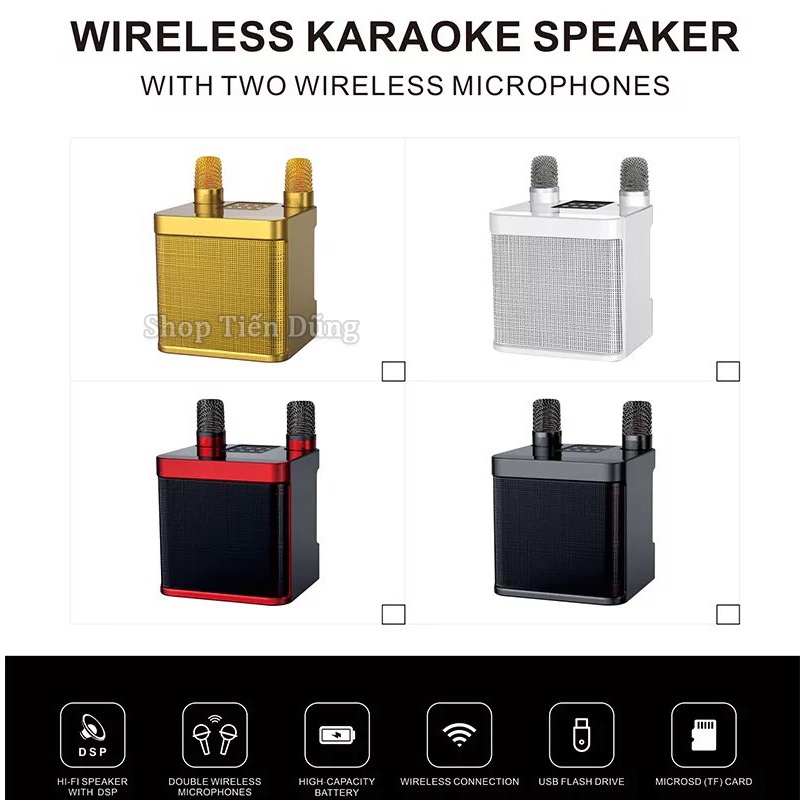 Loa Bluetooth Karaoke YS-203 Kèm 2 Tay Micro Không Dây, Điều Chỉnh Đổi Giọng,Hát Song Ca, Dễ Dàng Sử Dụng.