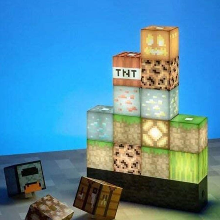 Đồ Chơi Đèn Phát Sáng Xây Dựng Các Block Minecraft