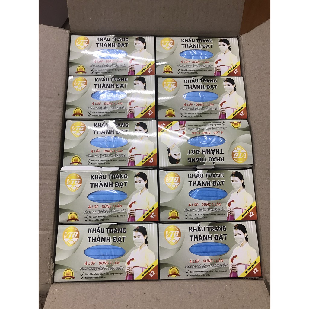 [HÀNG10 Chiếc Khẩu trang Y Tế Thành Đạt KHÁNG KHUẨN 4 LỚP (đã được quản lý thị trường kiểm định)