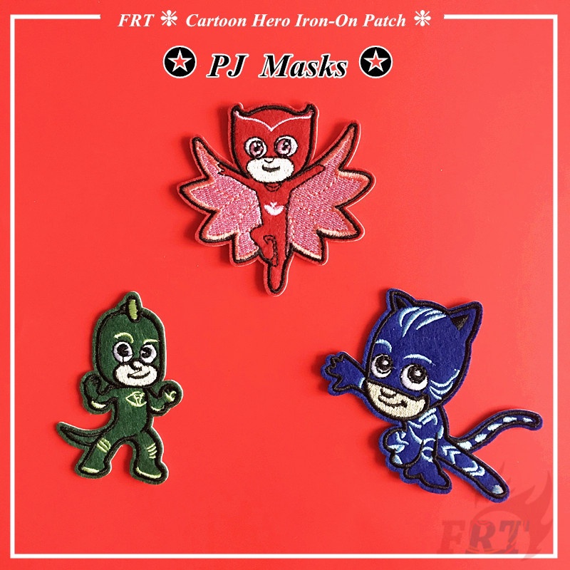 ☸ Đồng Hồ Đeo Tay P.J P.J Chất Lượng Cao Mặt Nạ Hoạt Hình Xinh Xắn Chất Lượng ☸ 1 Miếng Dán Ủi Quần Áo Hình Catboy Gekko Owlette