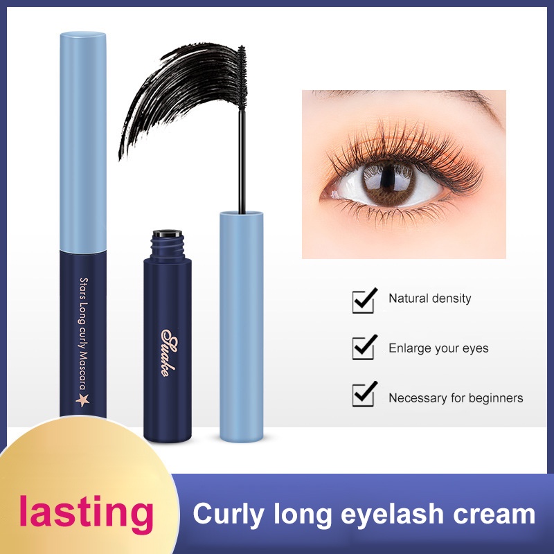 Mascara Đầu Cọ Mịn Màu Xanh Dương Trắng