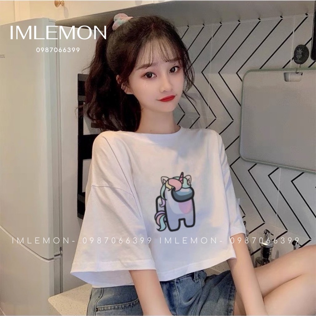 Áo Croptop Nữ Hoạ tiết AMONG US & GALAXY AMONG US Form Rộng, Dễ Thương Năng Động | BigBuy360 - bigbuy360.vn