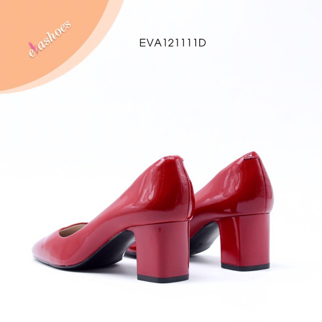 Giày Cao Gót Đế Vuông Da Bò 7cm Evashoes - Eva121111D(Màu Đen,Đỏ) c35