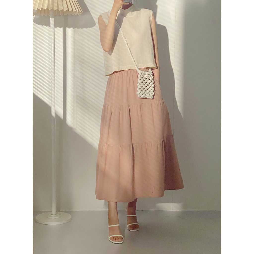 MORI - Chân váy xòe linen