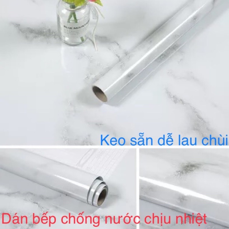 [Mã LIFEHLDEC giảm 10% đơn 99k] 5Mdecal giả đá vân xám tráng nhôm chống nước chịu nhiệt khổ 60cm keo sẵn