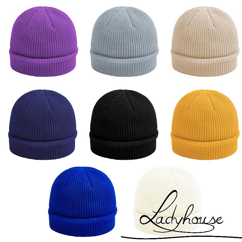 Mũ beanie dệt kim mềm co giãn giữ ấm mùa đông cho nữ