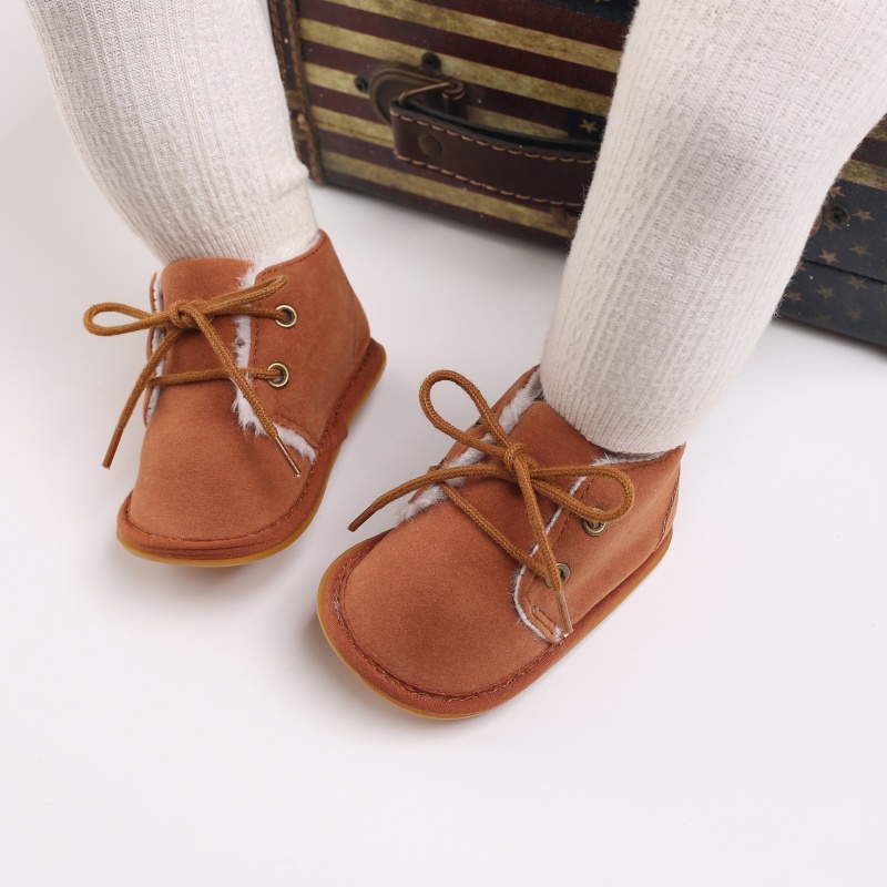Giày Bốt Cotton Đế Cao Su Giữ Ấm Mùa Đông Mới Cho Bé Trai Bé Gái Sơ Sinh Tập Đi