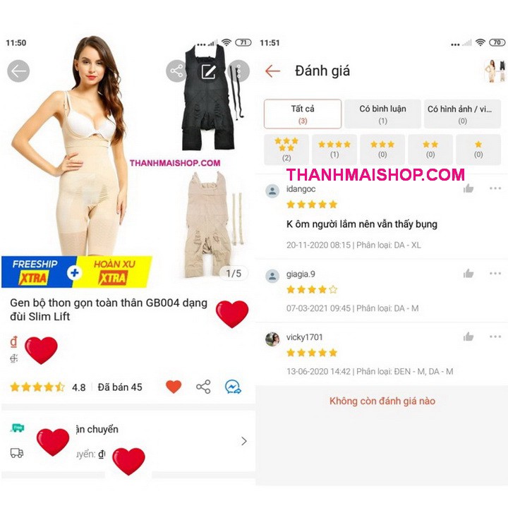 Gen bộ thon gọn toàn thân GB004 dạng đùi Slim Lift | BigBuy360 - bigbuy360.vn