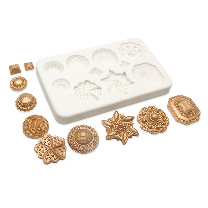 Khuôn Silicone Tạo Hình Làm Bánh Trung Thu Hình Trang Sức Đá Quý 3D