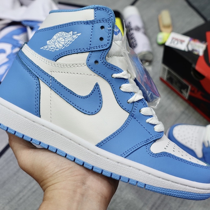Giày Jordan1 Hight UNC / JD1 cổ cao xanh - Chuẩn Best
