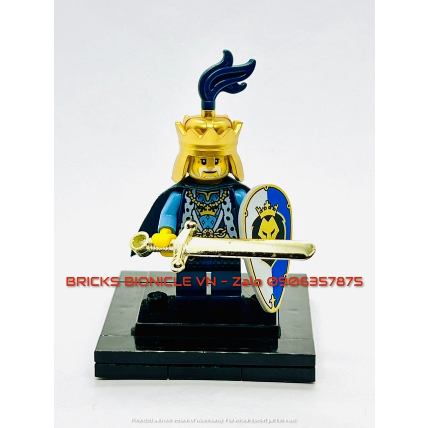 LEGO MINIFIGURES - ĐỒ CHƠI XẾP HÌNH LEGO NHÂN VẬT TRUNG CỔ - CASTLE BLUE LION KING - VUA SƯ TỬ XANH DƯƠNG
