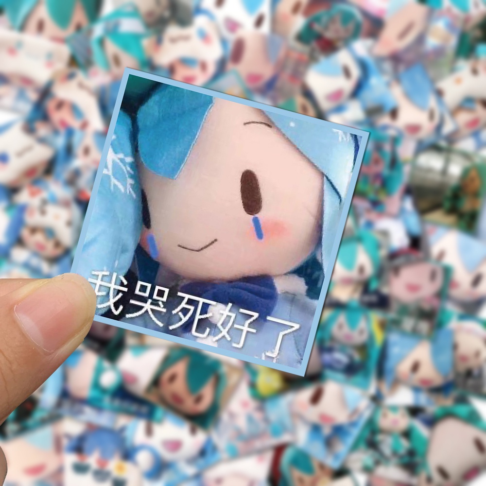 62 Miếng dán chống nước trang trí laptop hình búp bê Hatsune Miku dễ thương