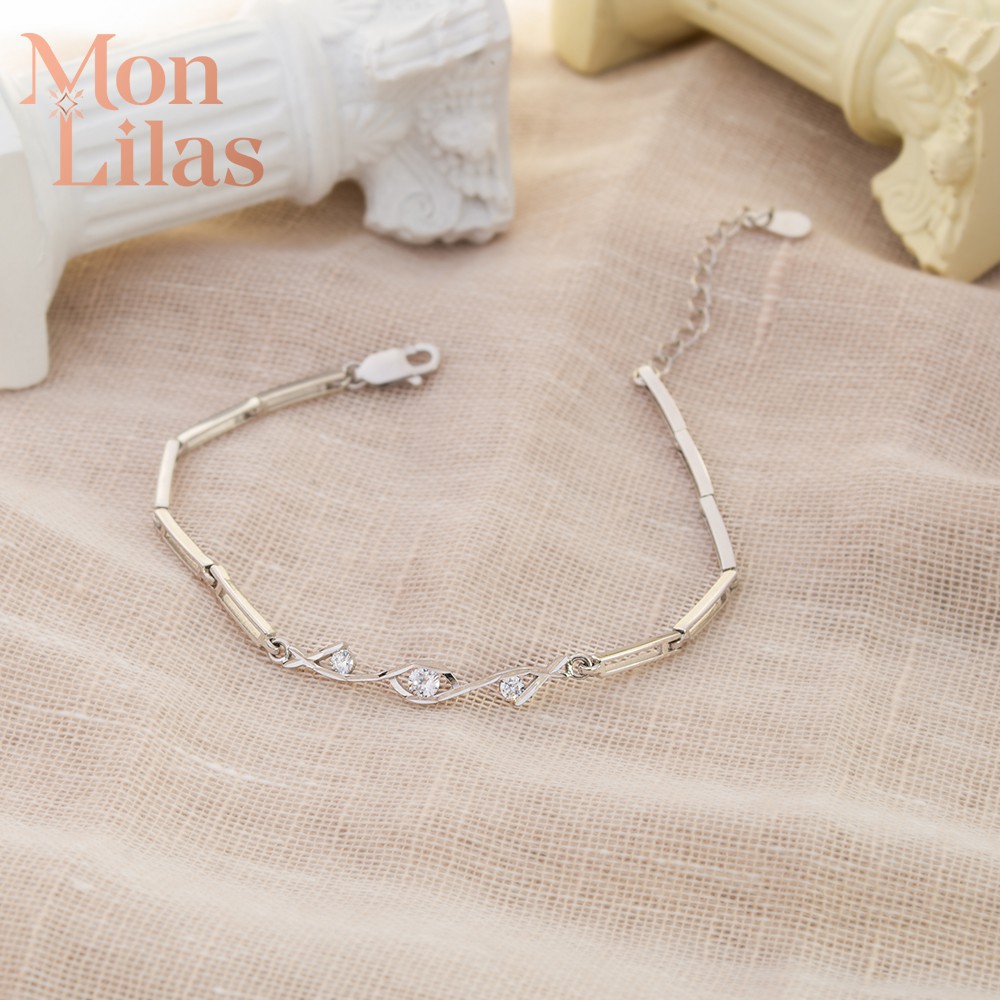 Lắc tay bạc Mon Lilas đính đá thiết kế cá tính V0420003/1