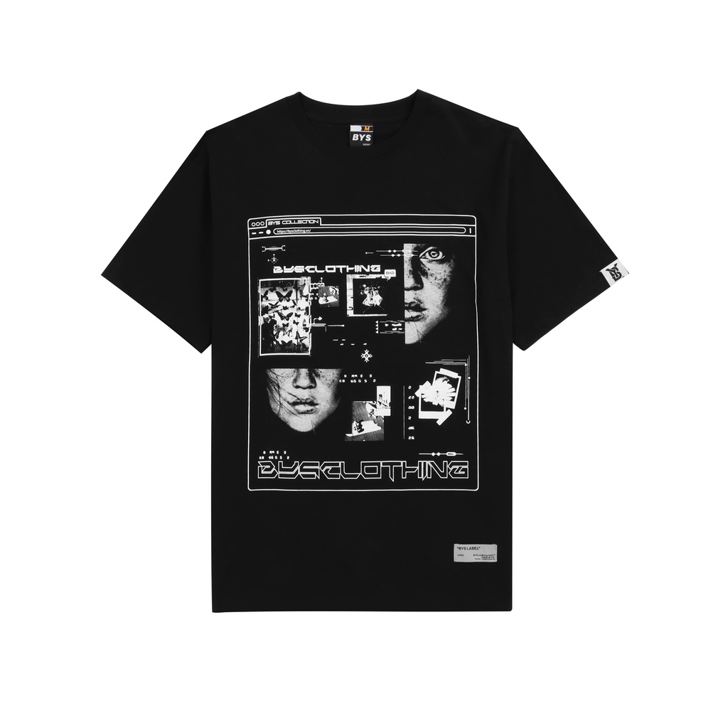 Áo Thun PoLo _ Nam Nữ _ BYS - Be YourSelf _ T-Shirt Lip - Eye Black _ Màu Đen