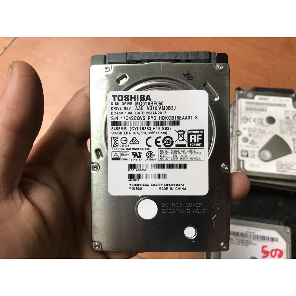 combo bộ sản phẩm- ổ cứng cho laptop Toshiba 500GB 5400RPM sata 3 6 GB/s 2.5 " inch 7mm hdd 100% Good MQ01ABF050,e5300