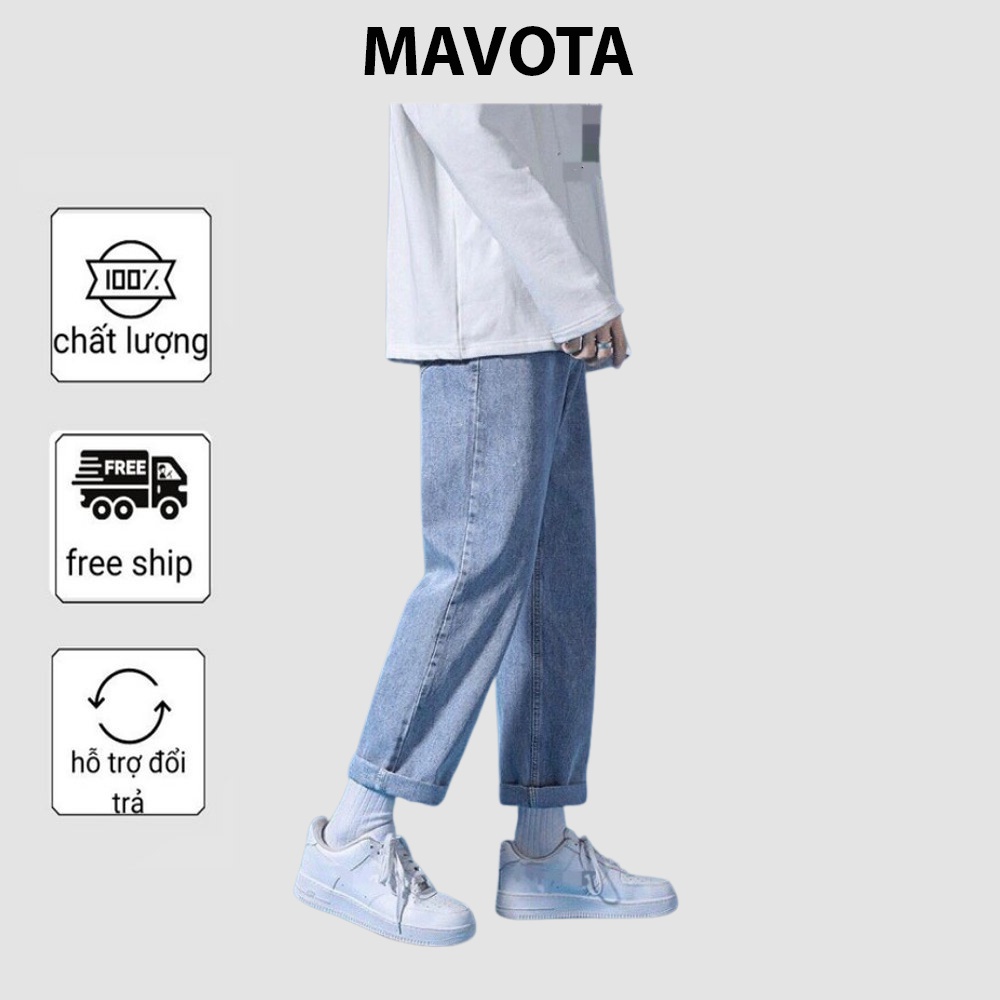 Quần jean Baggy ống suông, rộng nam, nữ TR01 hottrend hàn quốc 2021